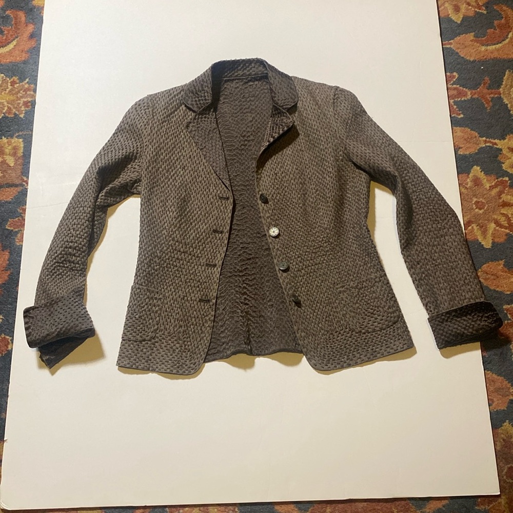 ELLIE TAHARI Womens Wheat Reversible EMILY Jacket   Blazer‎ Size S